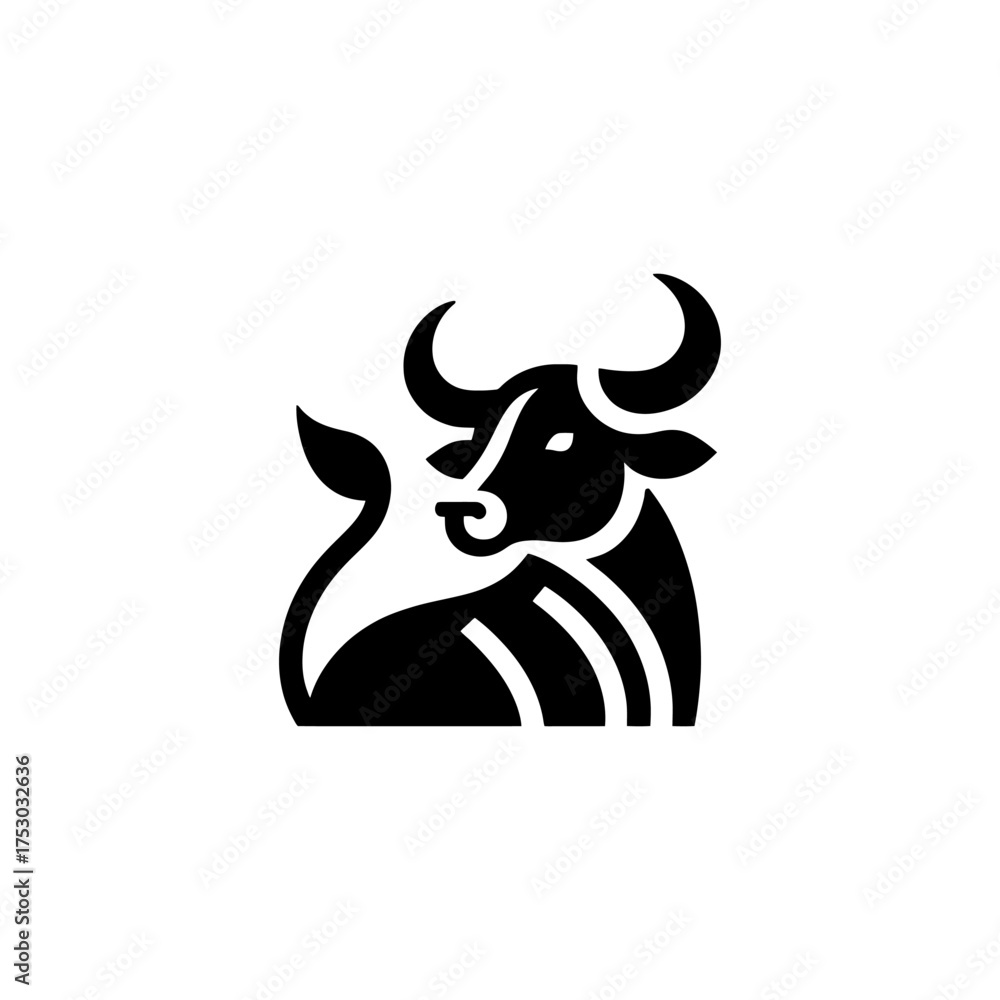 Obraz premium Bold Bull Vector Illustration Symbol of Strength