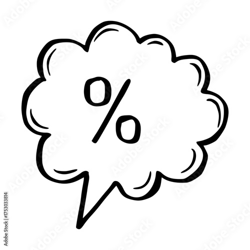 Hand Drawn Black Friday Discount Speech Bubble