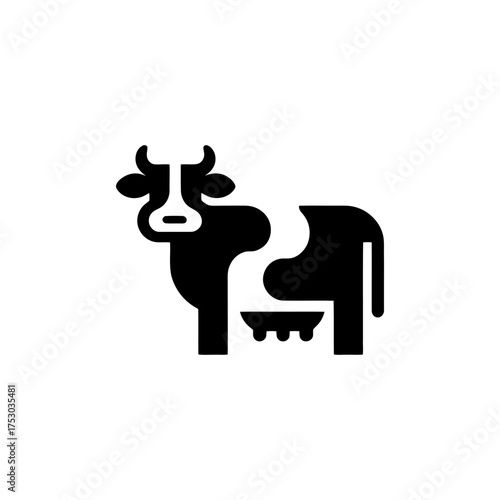 Modern Graphic Cow Icon for Dairy Branding