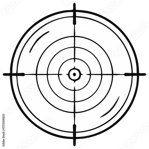 Black and White Target Center with Concentric Rings for Accuracy and Precision