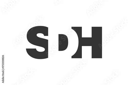 SDH logo design. Initial letter S D H bold font style for tech startups, consulting, corporate branding. Creative company name, headlines typography identity, trendy logotype.