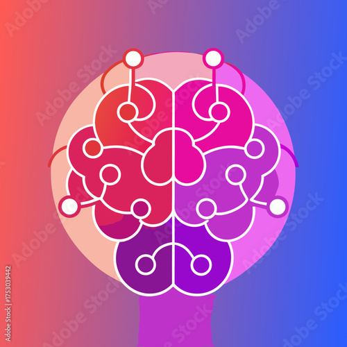 Conceptual illustration of an AI brain with digital connections