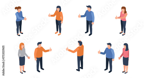 Isometric thumbs up gesture: diverse group interactions
