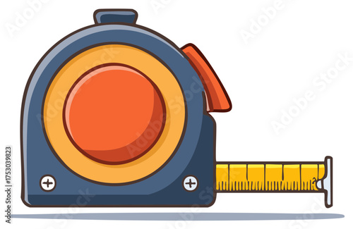 Hand Drawn Measuring Tape Illustration for Construction Accuracy and Precision