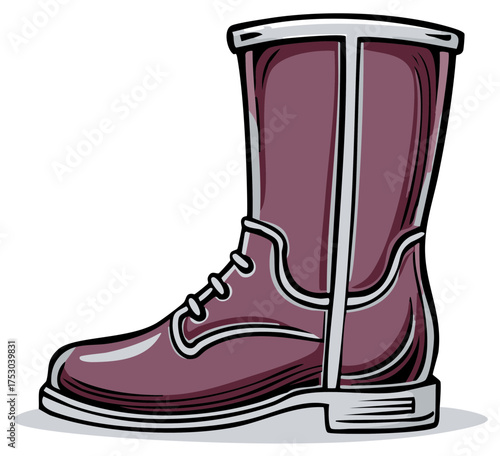 Stylish Ankle Boot with Laces: Modern Shoe Illustration for Fashion and Style