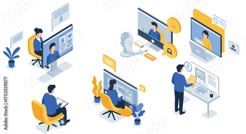 Collaborative online workspaces for creative team interaction in isometric style