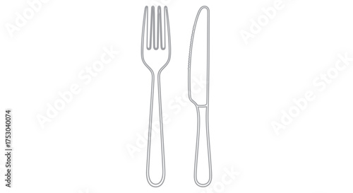Fork knife cutlery silverware tableware utensil dining kitchen restaurant eating dinner lunch equipment object on transparent background