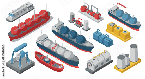 Isometric lng transport and storage elements for energy and marine industry design