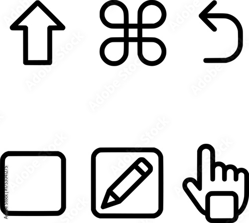 keyboard shortcut keys vector icon set