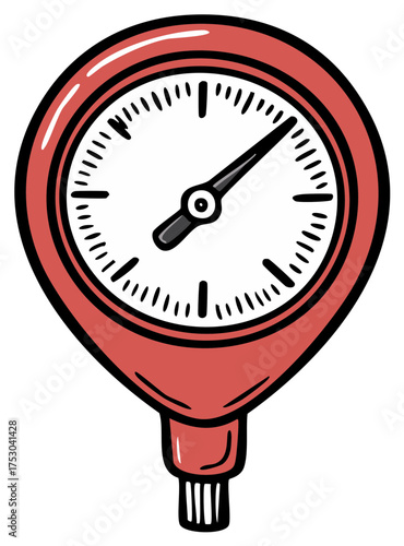 Gauge Cartoon Illustration Equipment Measuring Tool