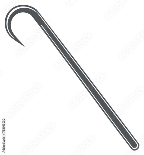 Stylized Crowbar Tool for Prying and Demolition Projects Vector Graphic Illustration