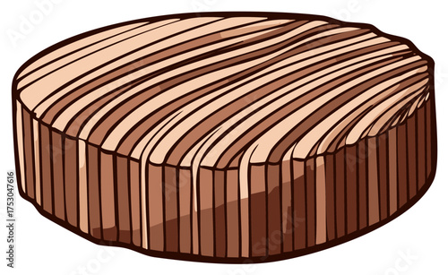 Stylized Chocolate Peanut Butter Cup Candy Sweet Treat Confection Food Graphic Style