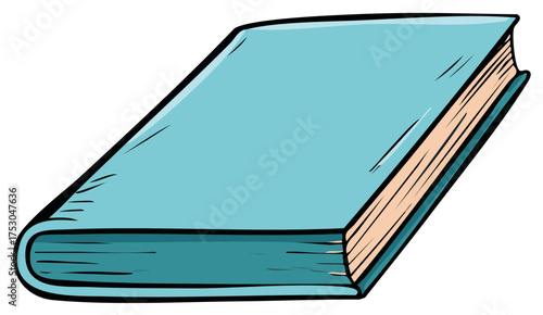 Light Blue Hardcover Book Illustration for Reading Learning Education and Knowledge
