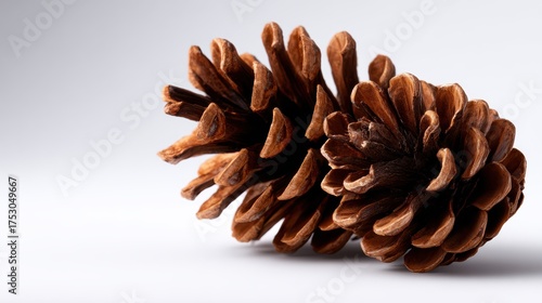 A striking close-up of two pine cones resting on a minimalist background, highlighting their intricate textures and natural beauty, perfect for eco-themed design.