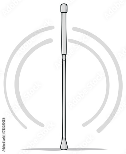 Equestrian Dressage Whip or Riding Crop Swinging with Motion Lines Illustration