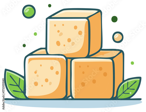 Stacked Cubes Illustration Vector Image Food Illustration Cube Stack