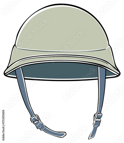 Vintage Military Combat Helmet Vector Illustration