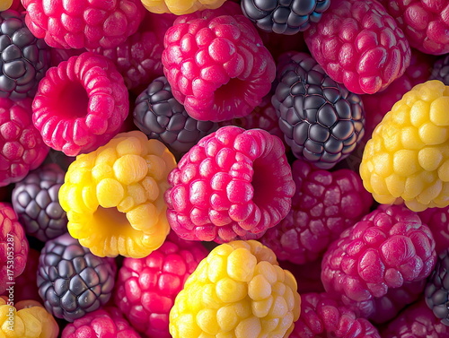 Hyper Detailed Food Raspberry Surface – Futuristic Abstract Macro Texture for Modern Design