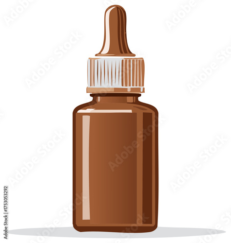 Apothecary Style Brown Glass Bottle With Dropper For Essential Oils Or Serums