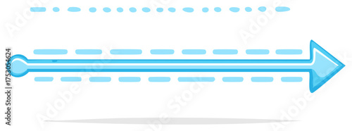 Blue arrow design with a motion effect symbolizing speed, direction or progress pointing to the right side