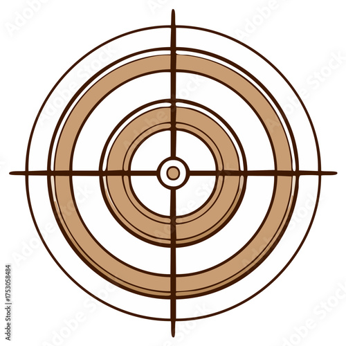 Hand-Drawn Circular Target with Crosshairs Symbolizing Focus and Accuracy
