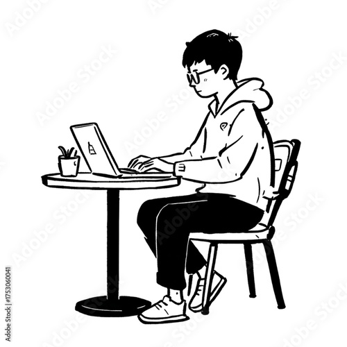 Ink Drawing Collection: Lifestyle & People – Everyday Moments in Minimal Line Art