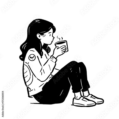 Ink Drawing Collection: Lifestyle & People – Everyday Moments in Minimal Line Art