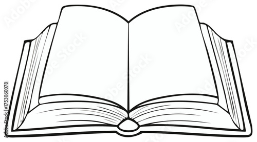 Open Book with Blank White Pages for Text or Content Illustration