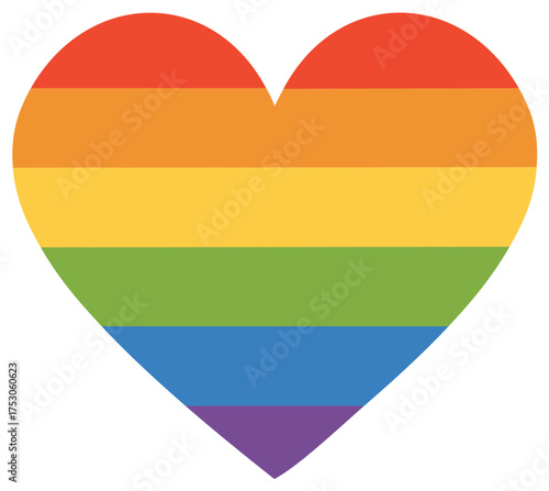 Rainbow Heart Shape symbolizing love and LGBTQ+ pride