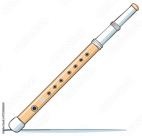 Cartoon wooden flute musical instrument for children
