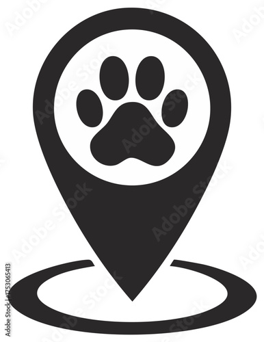 Paw Print Location Pointer Icon Animal Pet Services Veterinary Clinic Dog Walkers Animal Shelter or Rescue Center