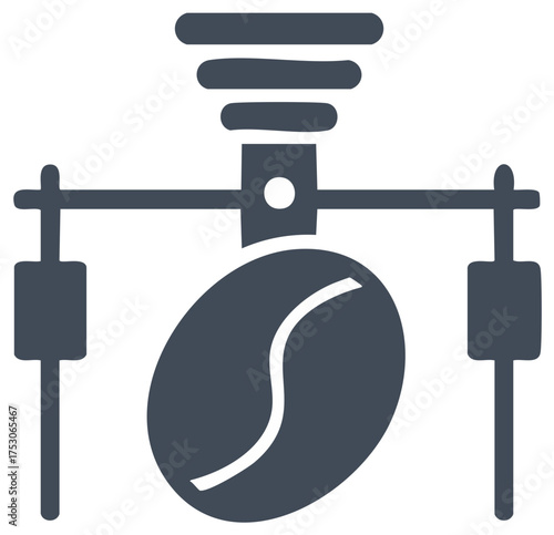 Coffee bean scale icon or logo concept for cafe and coffee shop branding