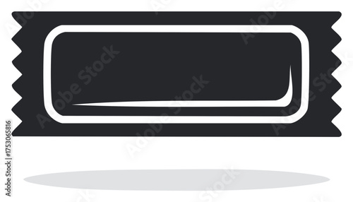 Blank sealed packet icon with crimped edges for food or product packaging design