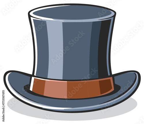 Stylized Classic Top Hat With Ribbon Detail