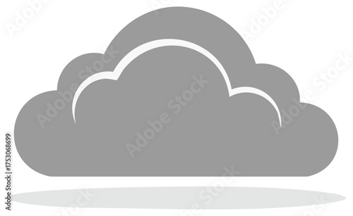 Gray cloud icon symbol for cloud computing data storage and weather forecast