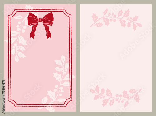 Vintage christmas card design template set