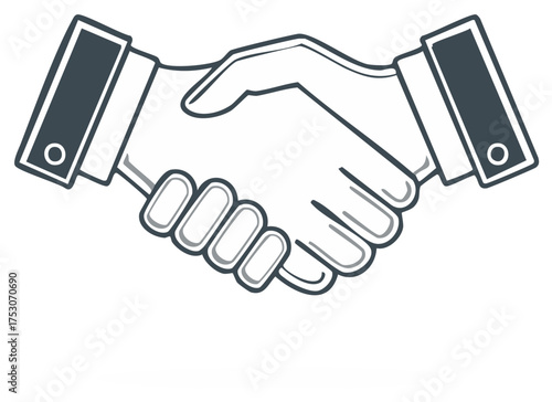 Handshake Illustration Agreement or Business Partnership Concept Graphic Design Element Symbolizes Trust Collaboration and Success