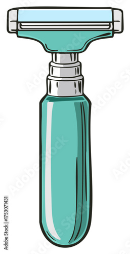Stylish Teal Safety Razor with Blue Accent for Smooth Shaving