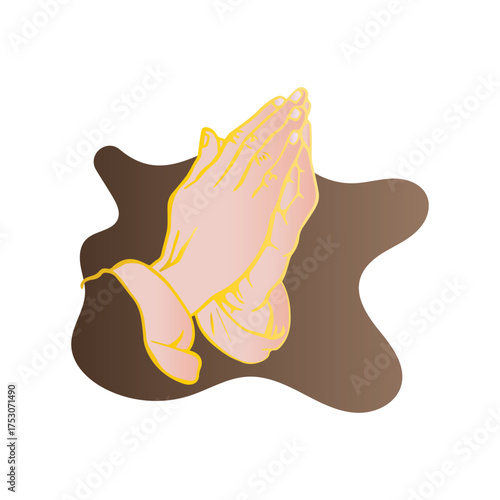 Praying Hands in Supplication with Brown Gradient