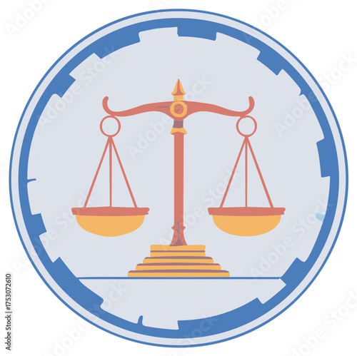 Justice balance scales symbol representing law fairness and equality