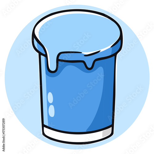 Wallpaper Mural Vector illustration of a blue bucket with overflowing light blue liquid Torontodigital.ca