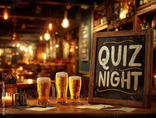 Enjoying quiz night with friends at a cozy pub filled with laughter