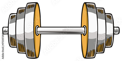 Wallpaper Mural Illustration of a dumbbell, a graphic style exercise equipment. Torontodigital.ca