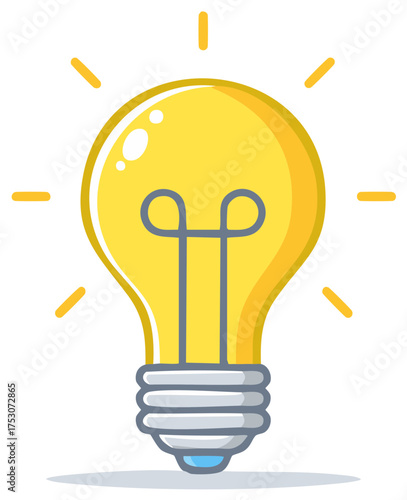 Wallpaper Mural Bright yellow lightbulb glowing as a symbol of a great idea and creativity Torontodigital.ca