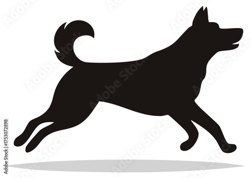 Wallpaper Mural Running Dog Silhouette Illustration Animal Pet Canine Black Shadow Torontodigital.ca