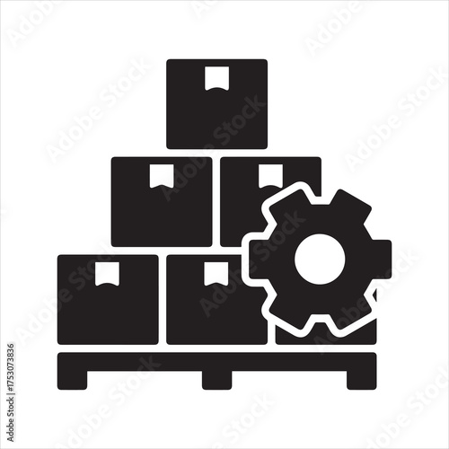 Stock or inventory control icon in the warehouse