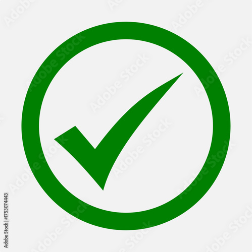 Green Checkmark Icon — Minimalist Flat Vector Illustration