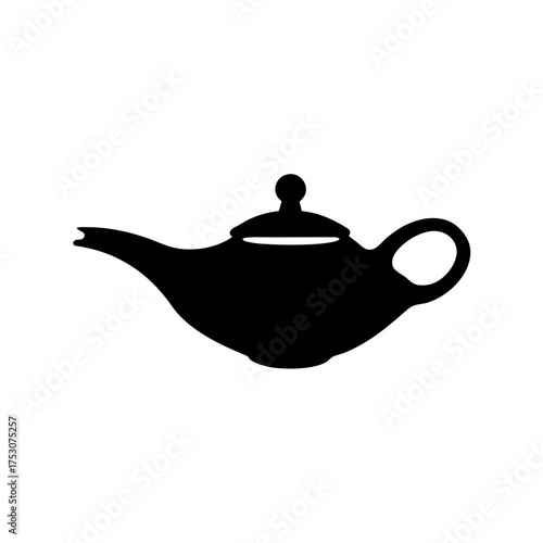 Elegant silhouette of a traditional chinese tea pot for tea ceremonies and beverage service