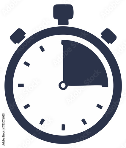 Stopwatch timer icon. Simple flat vector illustration for measuring speed, time intervals, and deadlines.