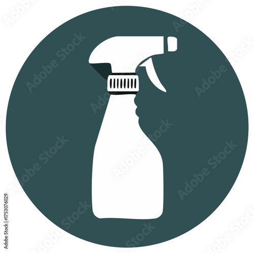 Stylized spray bottle icon symbolizing cleaning liquids hygiene and home maintenance tasks